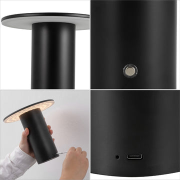 Gio 7.5" Modern Minimalist Column Rechargeable/Cordless Dimmable Integrated LED Table Lamp with Touch Sensor